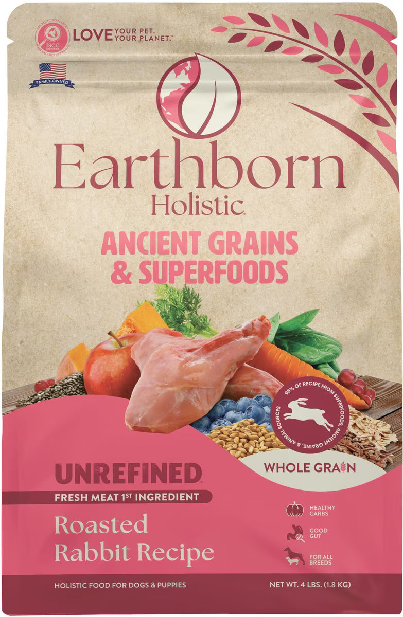 Earthborn Holistic Dog Unrefined Ancient Grains & Superfoods- Rabbit