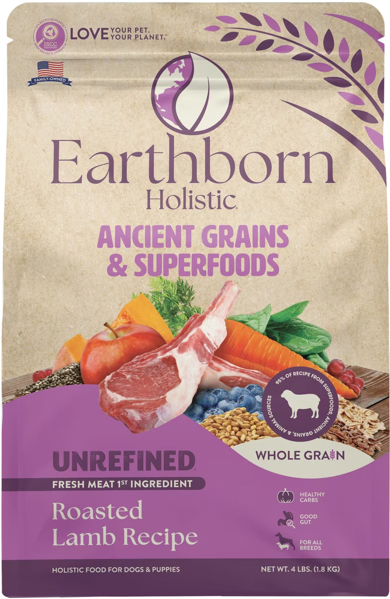 Earthborn Holistic Dog Unrefined Ancient Grains & Superfoods- Lamb