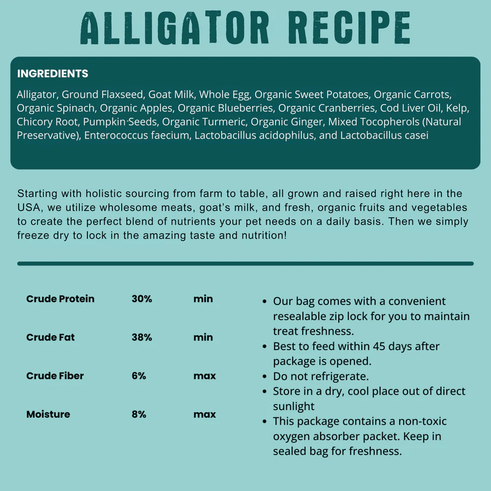 Shepherd Boy Farms Dog Freeze Dried Alligator 14oz