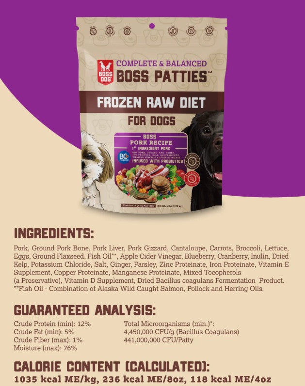 Boss Dog Pork Frozen Diet