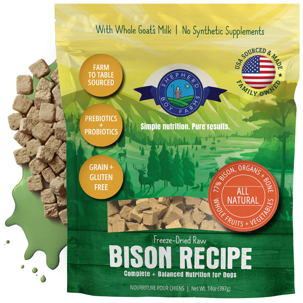 Shepherd Boy Farms Dog Freeze Dried Bison 14oz