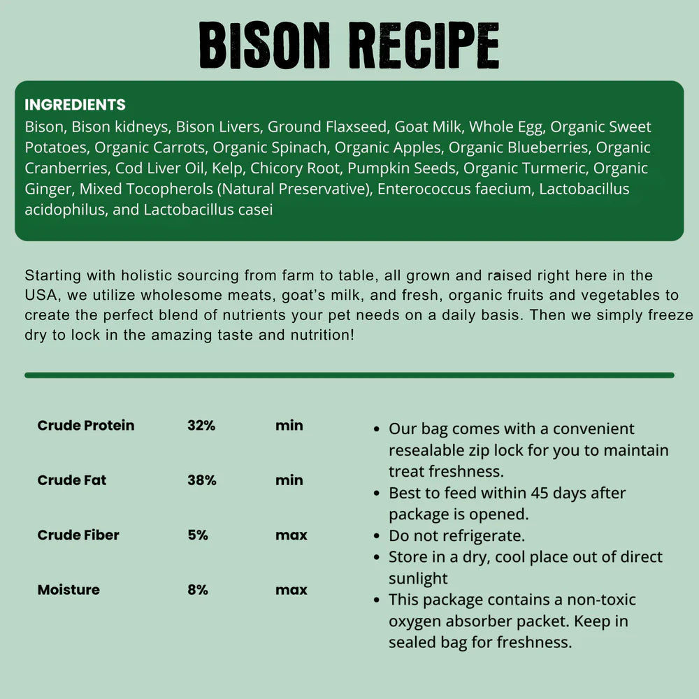 Shepherd Boy Farms Dog Freeze Dried Bison 14oz