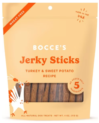 Bocce's Jerkey Sticks Turkey & Sweet Potato Recipe