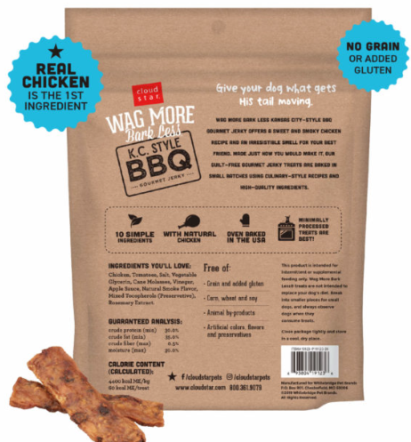 Cloud Star Wag More Bark Less KC Style BBQ Gourmet Jerkey