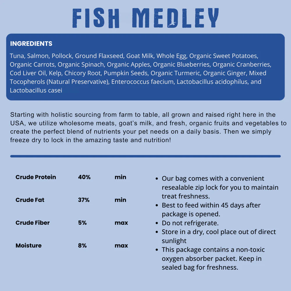 Shepherd Boy Farms Dog Freeze Dried Fish Medley 14oz