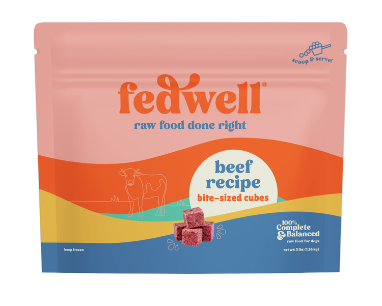 FedWell Dog Frozen Grain Free Beef Diced Cubes