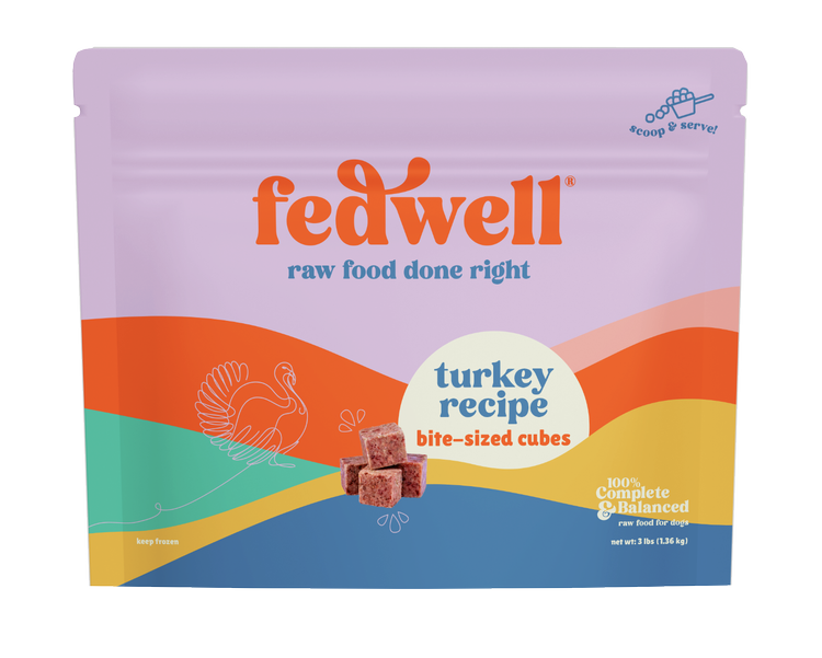 FedWell Dog Frozen Grain Free Turkey Diced Cubes