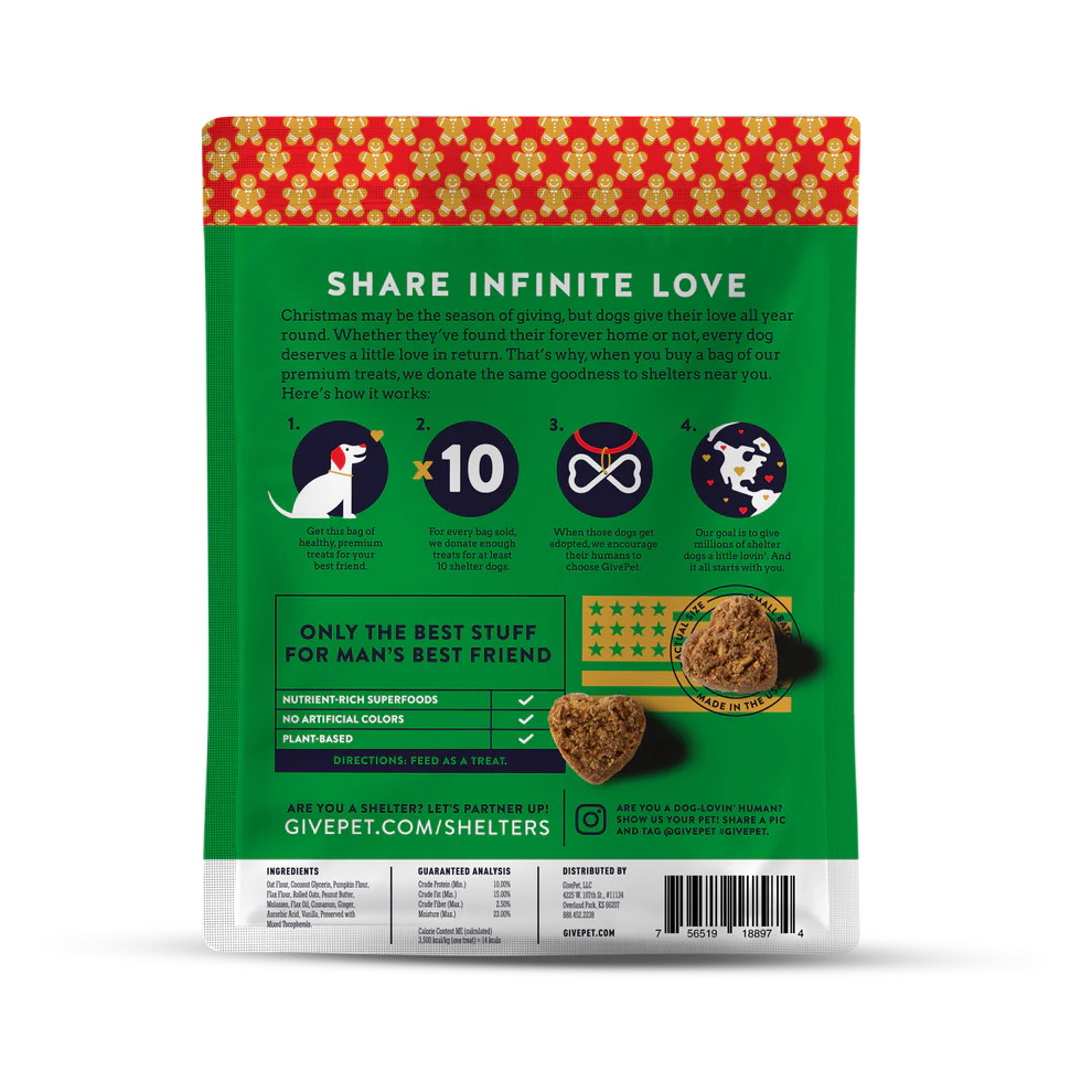 GivePet Holiday Gingerbone House Treats