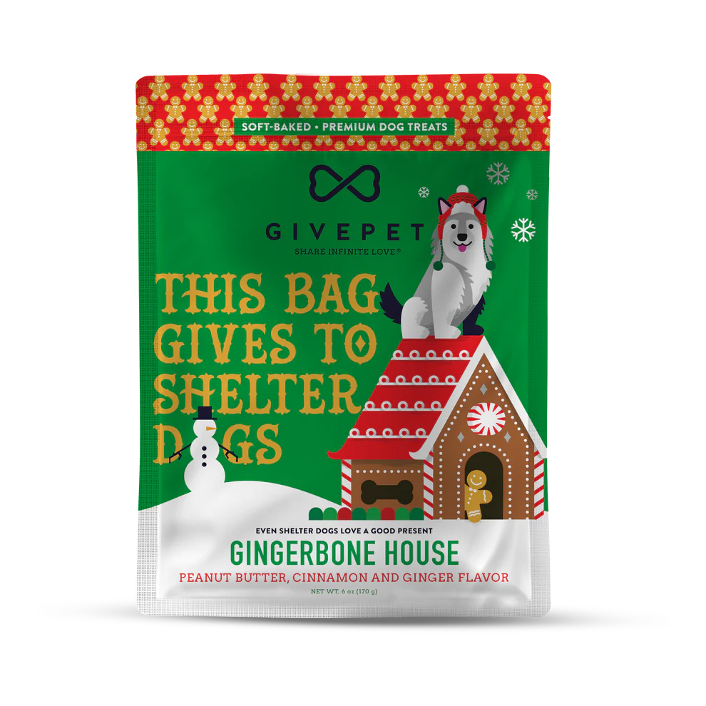 GivePet Holiday Gingerbone House Treats