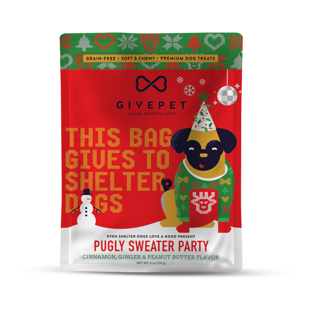 GivePet Holiday Pugly Sweater Party Treats