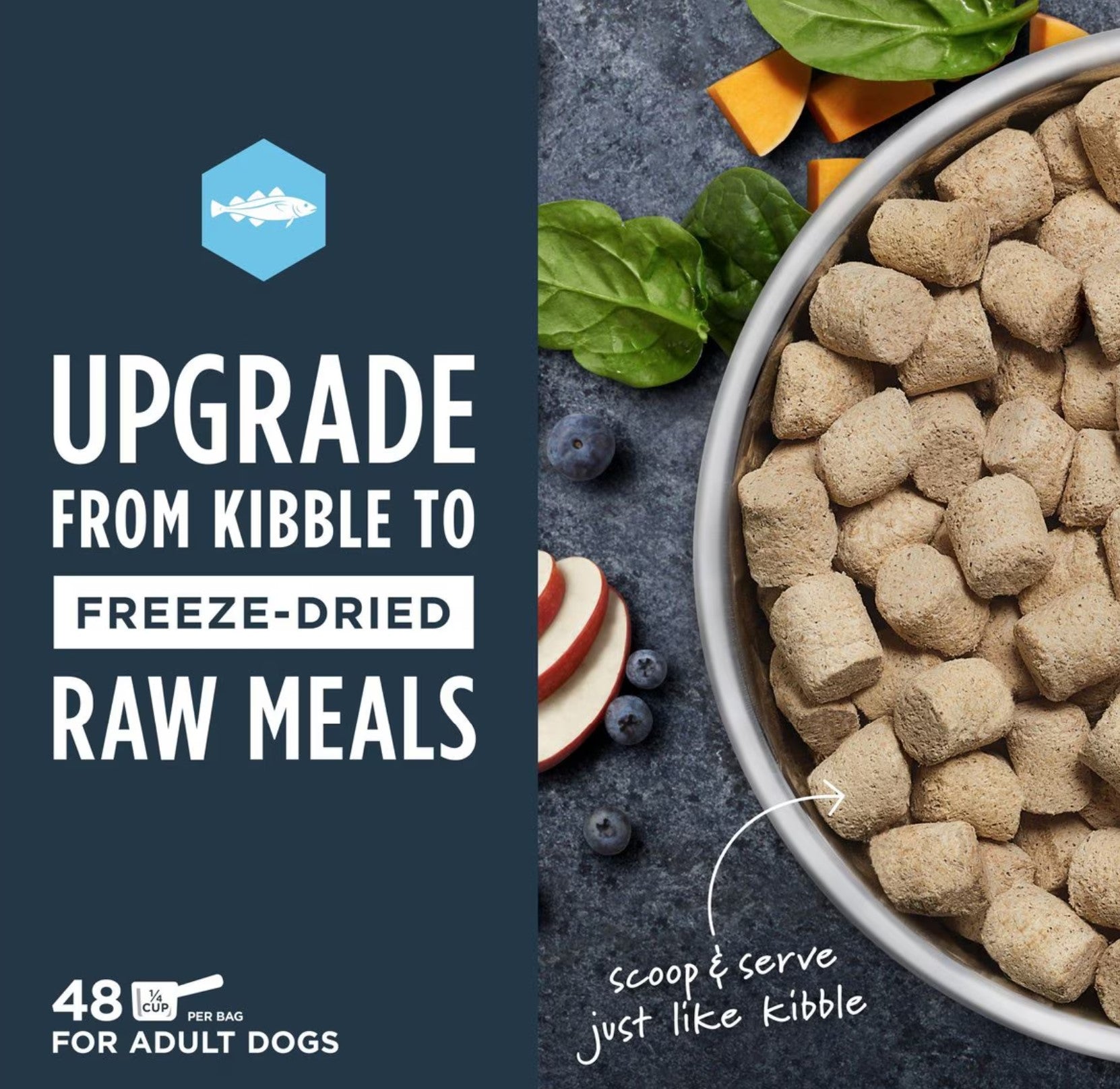 Instinct Raw Meals Wild- Caught Alaskan Pollock Recipe Grain- Free Freeze Dried Dog Food