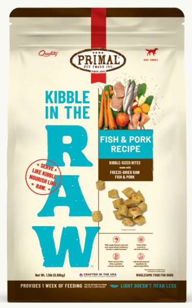 Primal Kibble in the Raw Dog Food-Fish and Pork Recipe