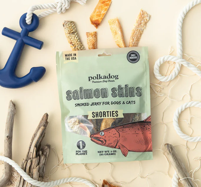 Polkadog Salmon Skin Jerky 3 oz Dog & Cat Treats