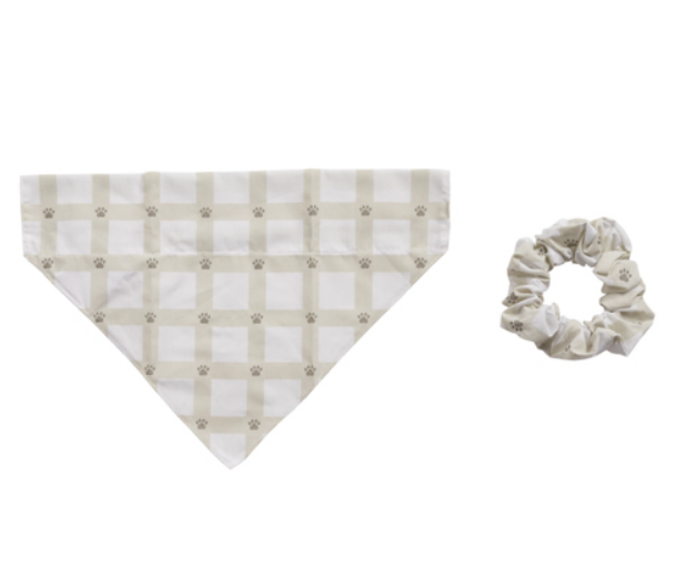 PearHead Gingham Bandana & Scrunchie Set