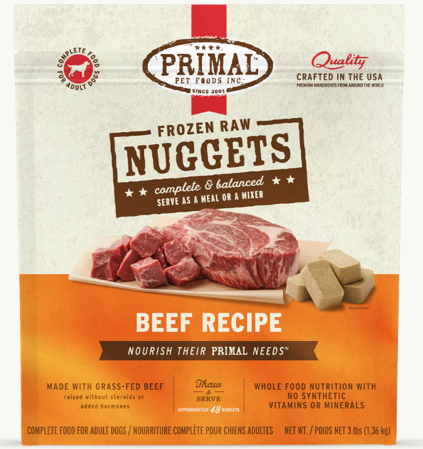 Primal Canine Frozen Beef Nuggets