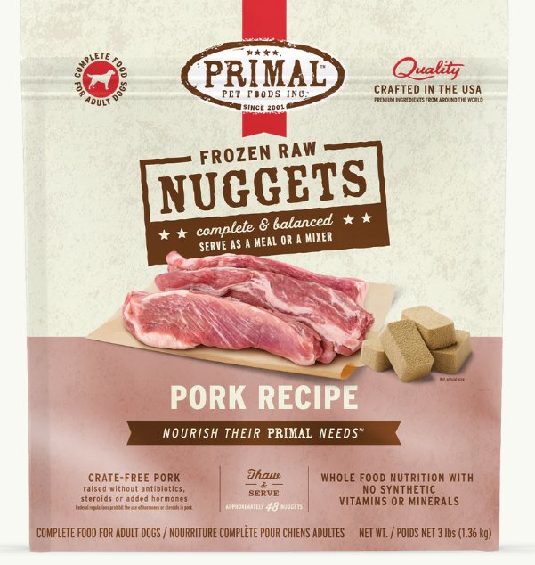 Primal Canine Frozen Pork Nuggets