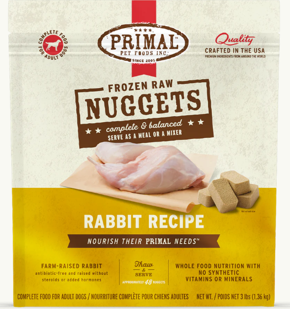 Primal Canine Frozen Rabbit Nuggets