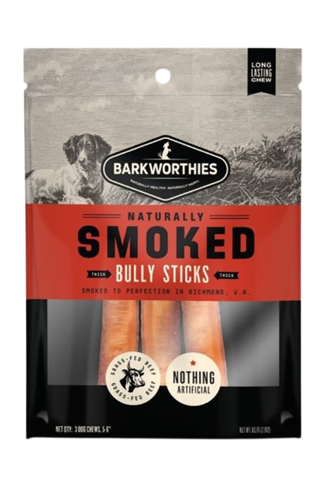 Barkworthies Smoked Bully Sticks - 6in 3pk