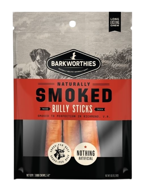 Barkworthies Smoked Thick Bully Stick - 6in 3pk