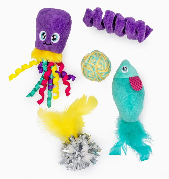 Thoozypet Sea Life Cat Toy 5pk