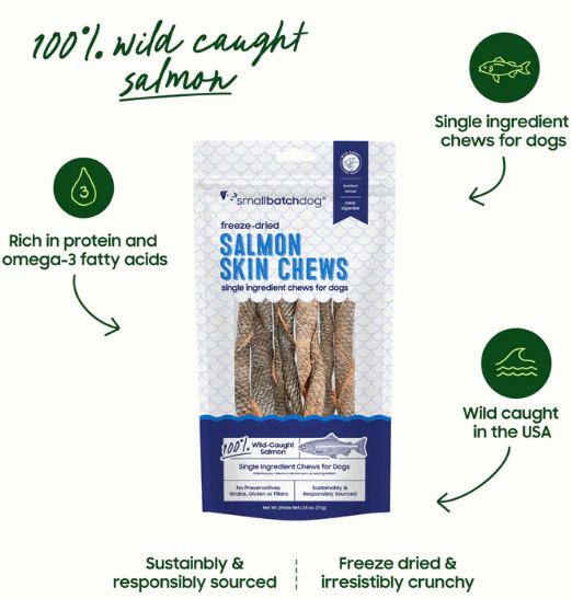 Small Batch Dog Freeze-dried Salmon Skin Chews