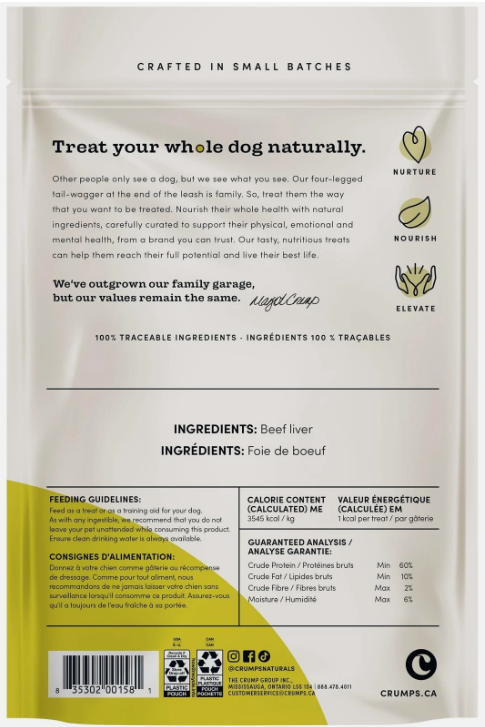 Crumps' Naturals Freeze-dried Beef Liver Mini Trainers 1.9oz