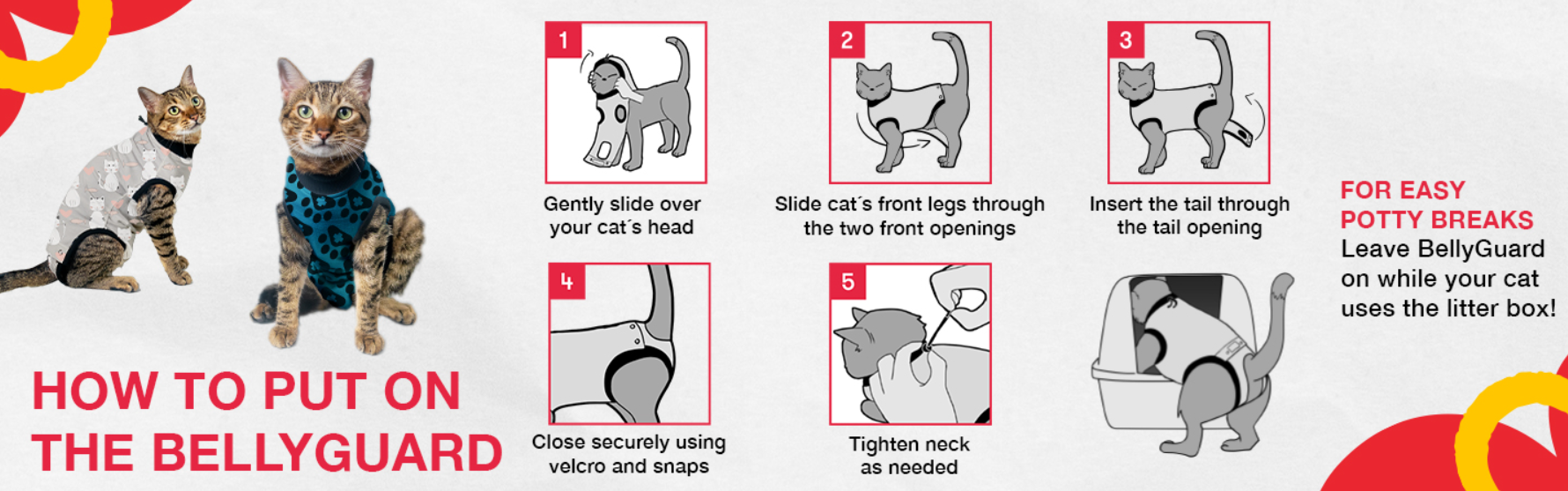 BellyGuard Cat Recovery Suit Grey
