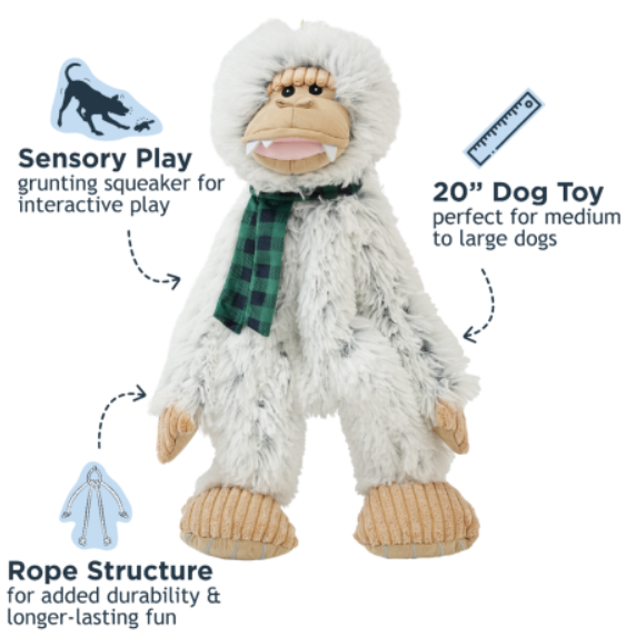 Tall Tails Plush Yeti with Winter Scarf