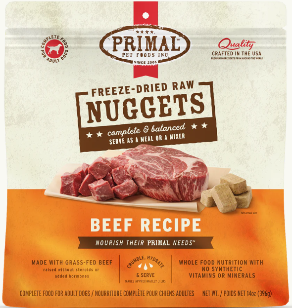 Primal Canine Freeze Dried Beef Nuggets