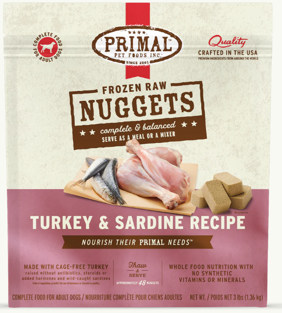 Primal Canine Frozen Turkey/Sardine Nuggets