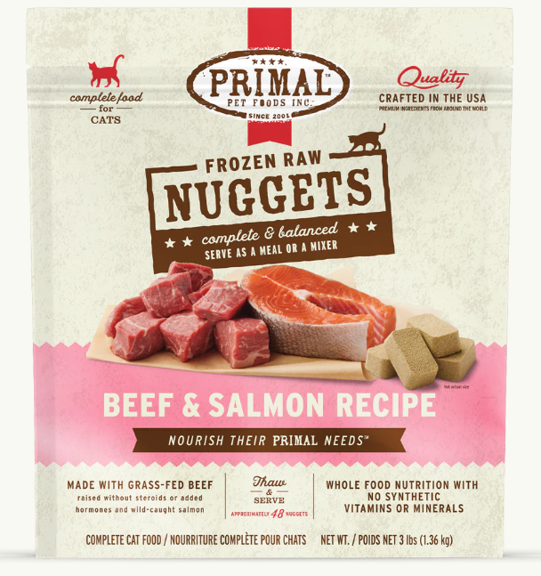 Primal Beef & Salmon Cat Nuggets