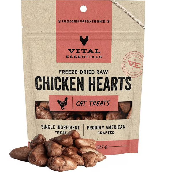 Vital Essentials Chicken Hearts Cat Treats