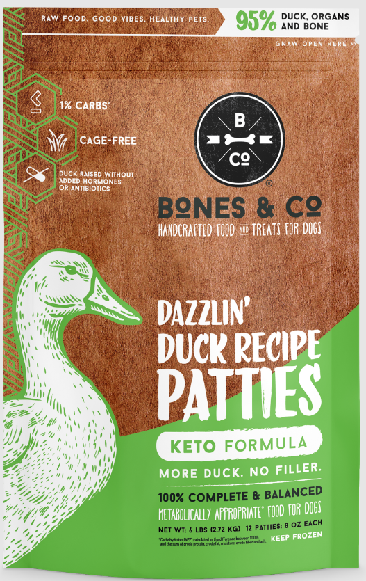 Bones & Co Duck Patties - 6 lb Bag