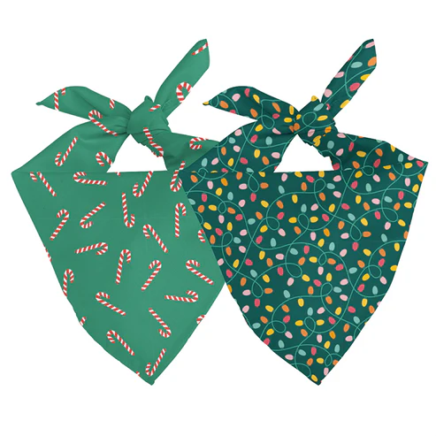 Dog Bandana Co - Lights & Candy Cane
