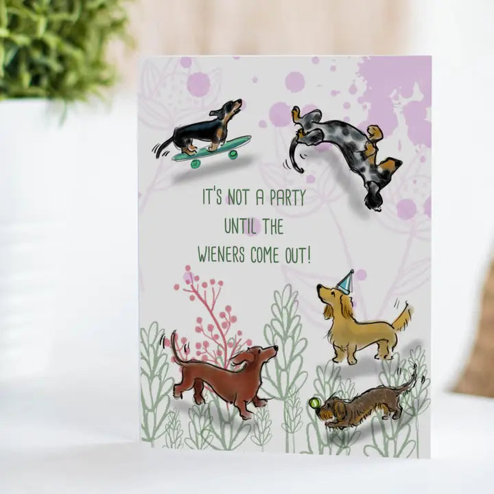 Fable & Sage Dog Birthday Card - Wiener Party