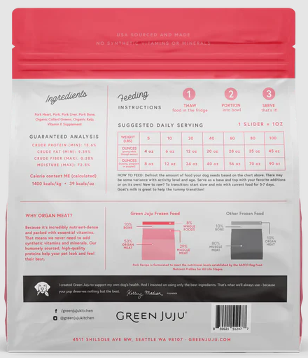 Green JuJu Frozen Pork Recipe 3lb