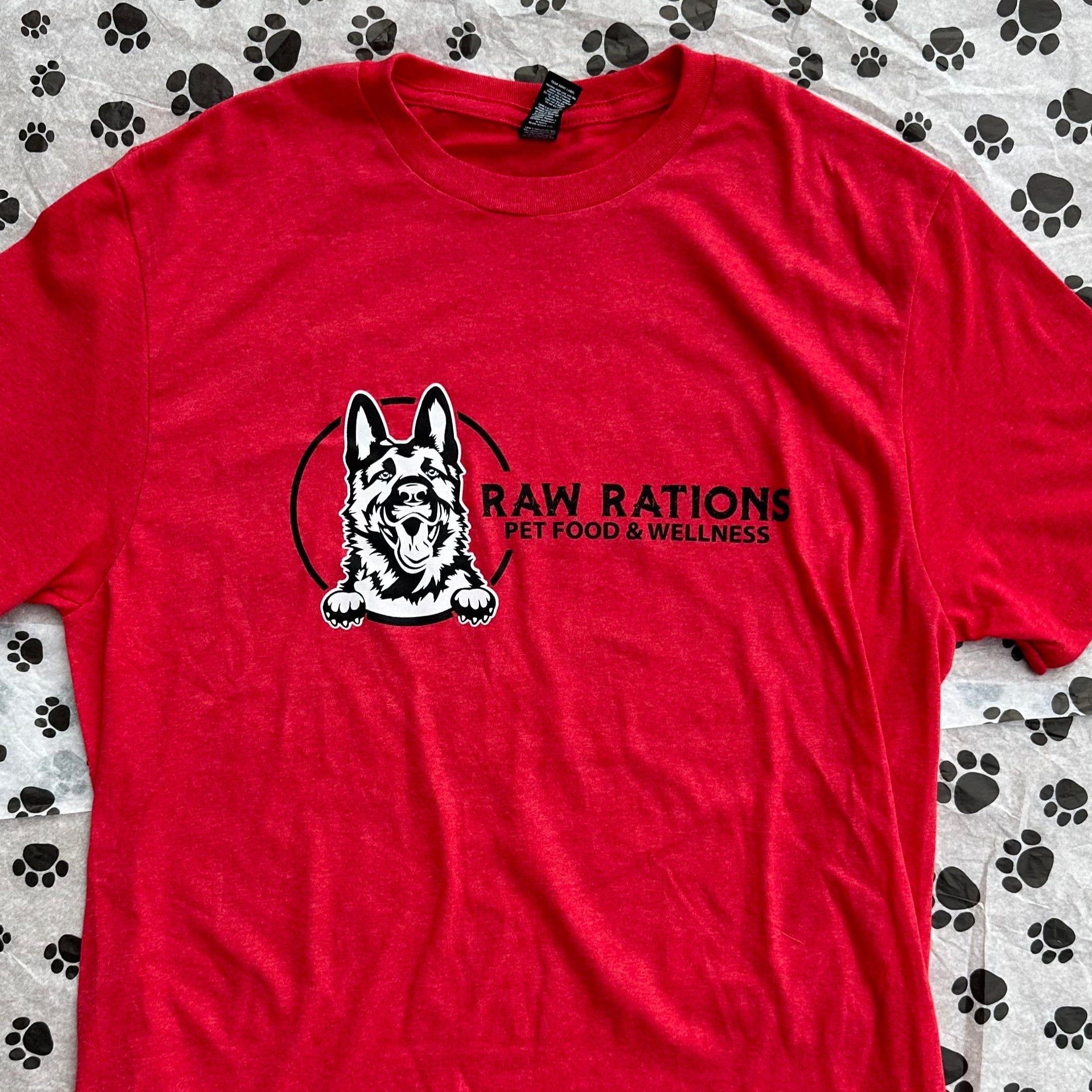 raw rations tshirt, raw rations pet food and wellness