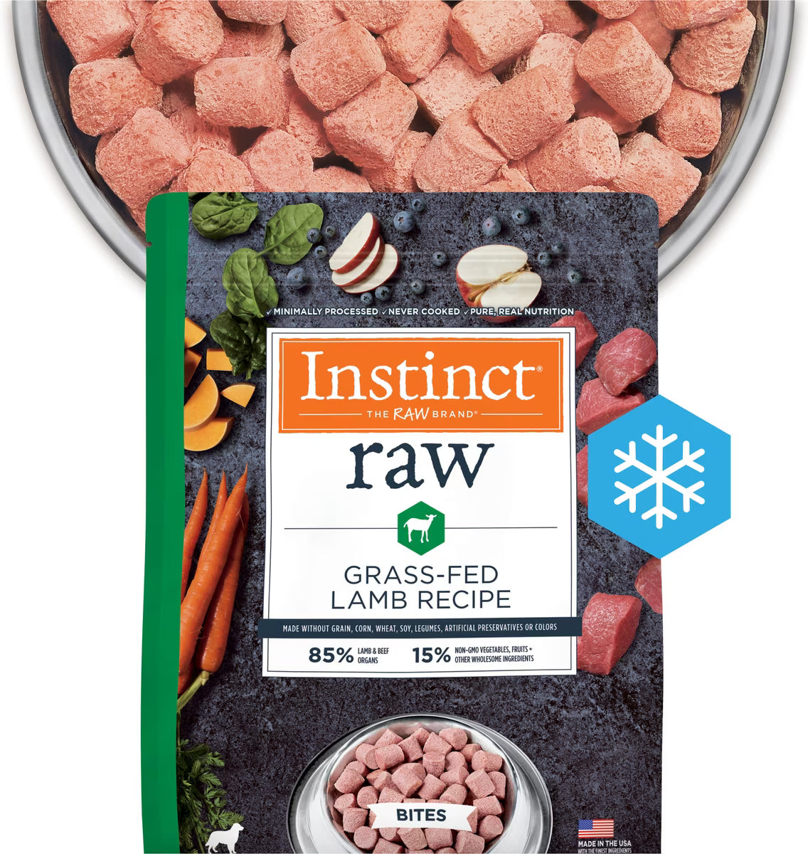 Instinct Frozen Raw Grass-Fed Lamb & Beef Organ Bites
