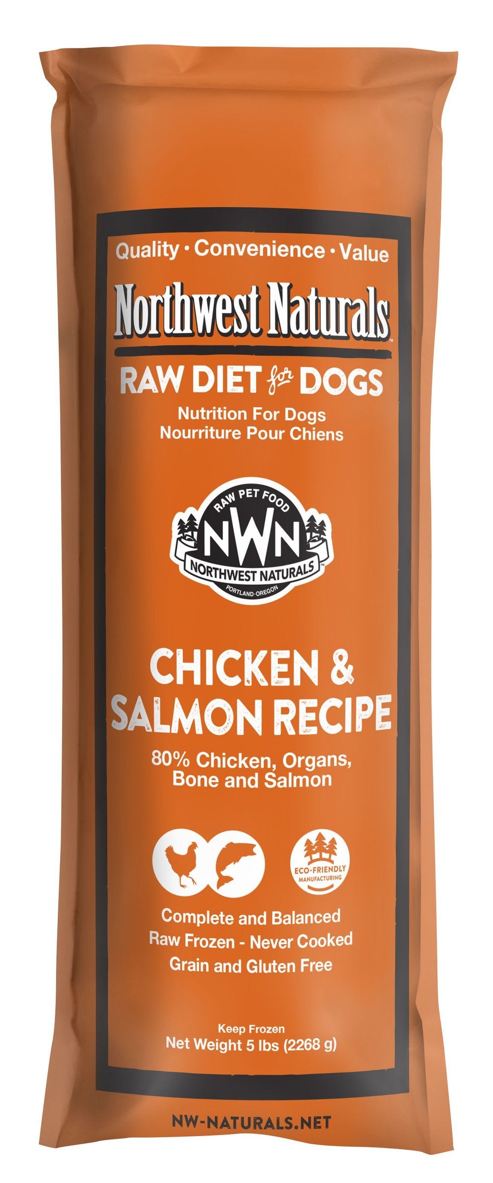 Northwest Naturals Frozen Chicken & Salmon - 5 lb Roll