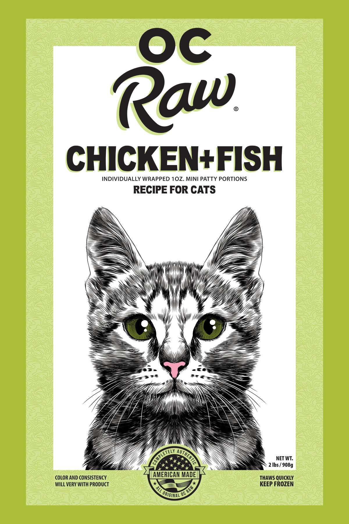 OC Raw Frozen Cat Chicken & Fish- 2lb Bag