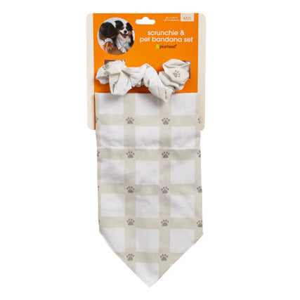 PearHead Gingham Bandana & Scrunchie Set - Medium/Large