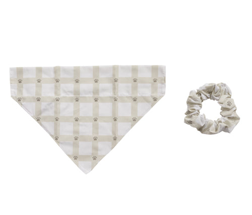PearHead Gingham Bandana & Scrunchie Set - Medium/Large