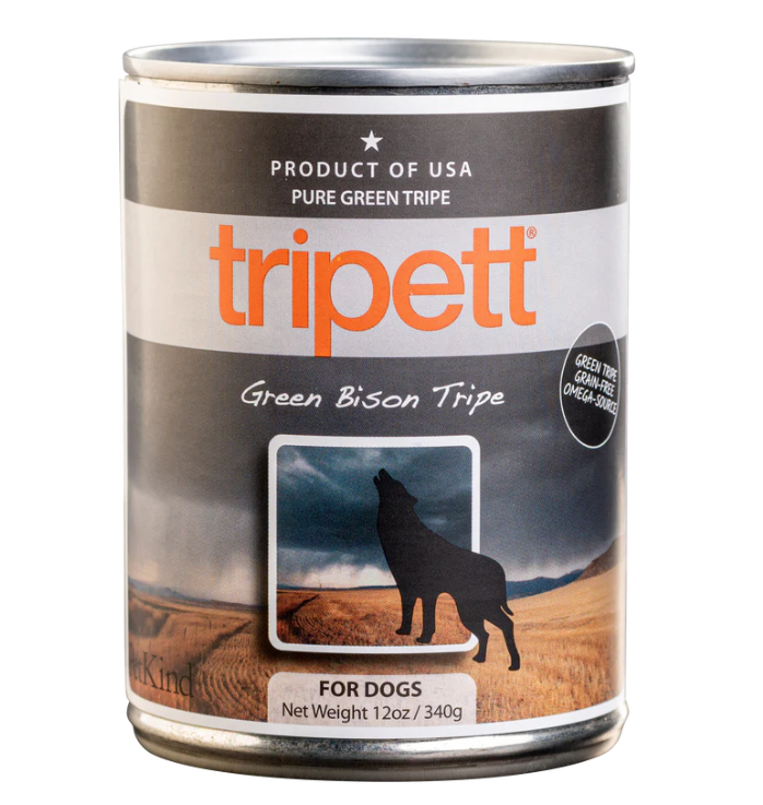 PetKind Tripett New Zealand Green Bison Tripe 12oz Can - 12 Can Case