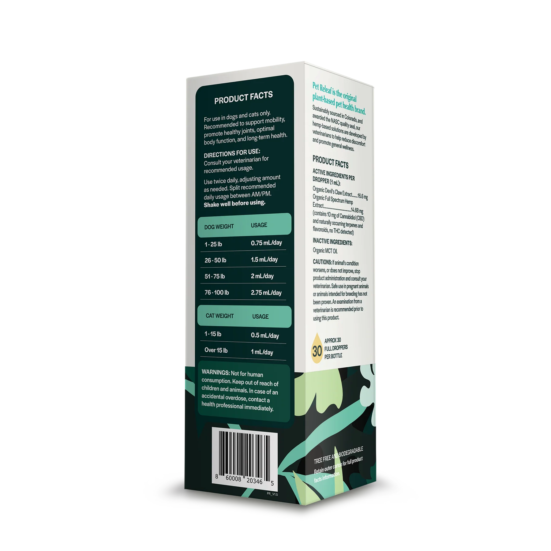 Pet Releaf USDA Organic Hip & Joint 300mg CBD Oil