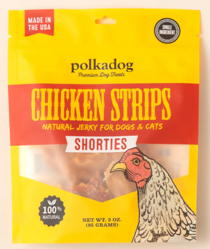 Polkadog Chicken Strip Shorties Dehydrated Dog & Cat Treats