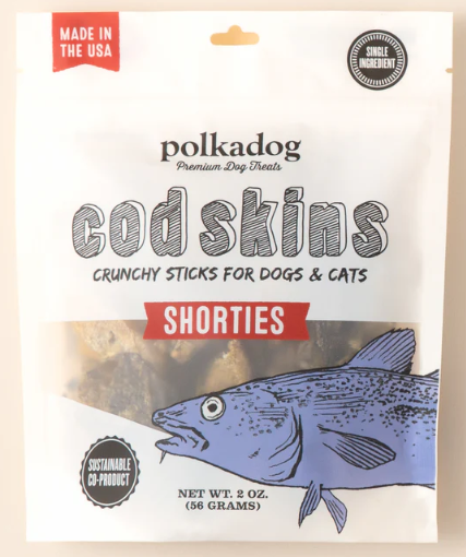 Polkadog Cod Skin Shorties Dehydrated Dog & Cat Treats