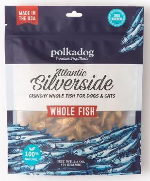 Polkadog Atlantic Silverside Crunchy Whole Fish Dehydrated Dog & Cat Treats