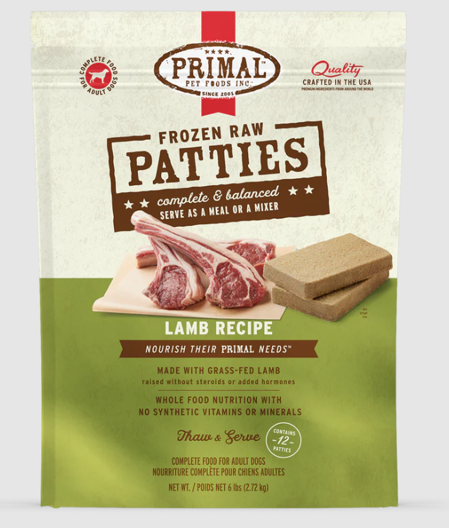 Primal Canine Lamb Patties - 6lb