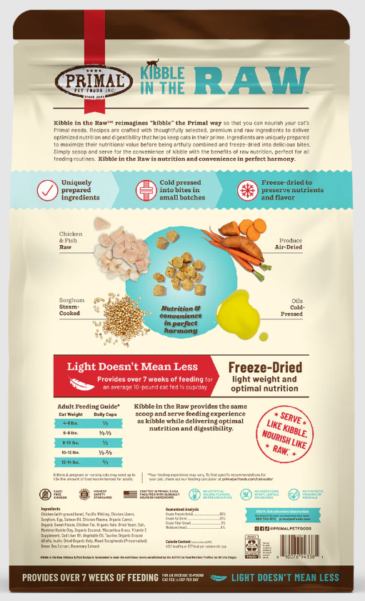 Primal Kibble In The Raw Chicken and Fish Cat