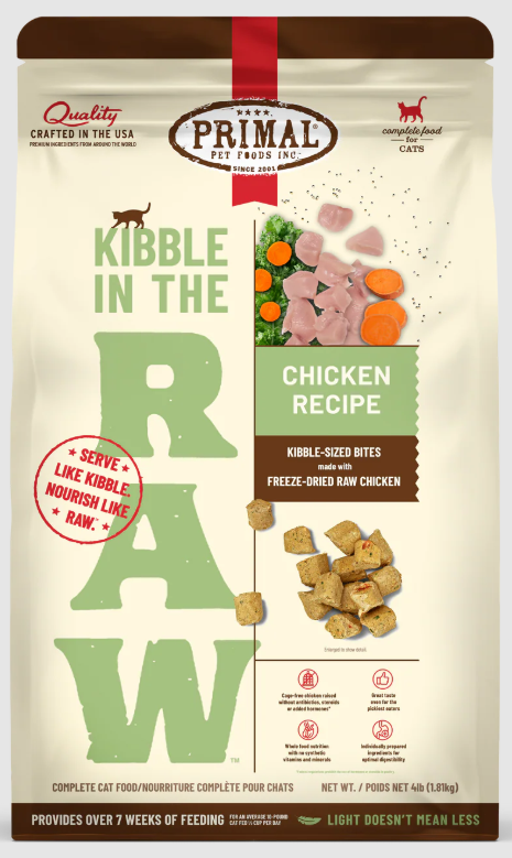 Primal Kibble In The Raw Chicken Cat